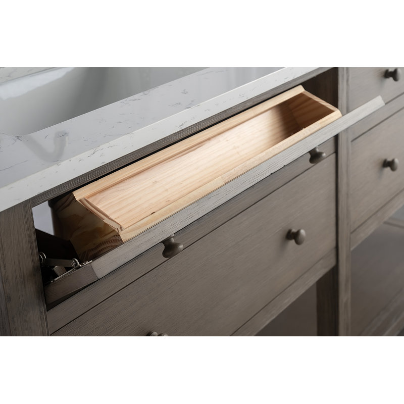 Lunnete 60'' Freestanding Double Bathroom Vanity with Engineered Stone Top