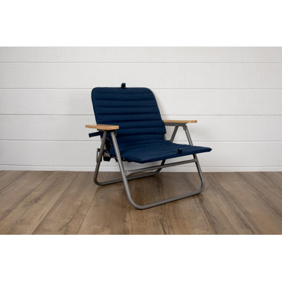 Descanso Padded Beach Chair, Low Camping Chair with Removable Washable Cover, Backpack Beach Chair Lethel by Ebern Designs