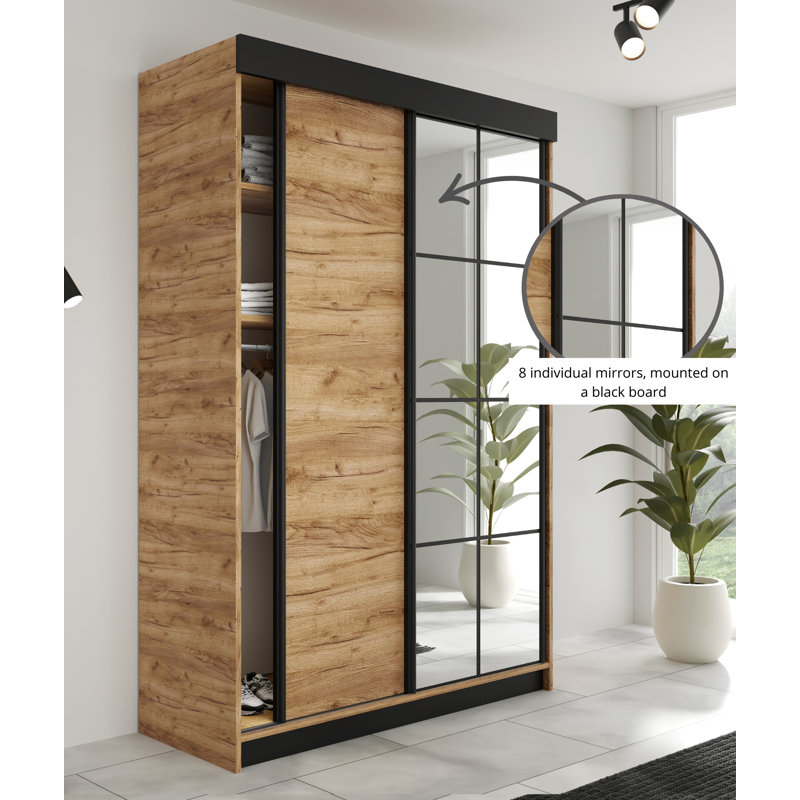 Almita Manufactured Wood Wardrobe, Walnut