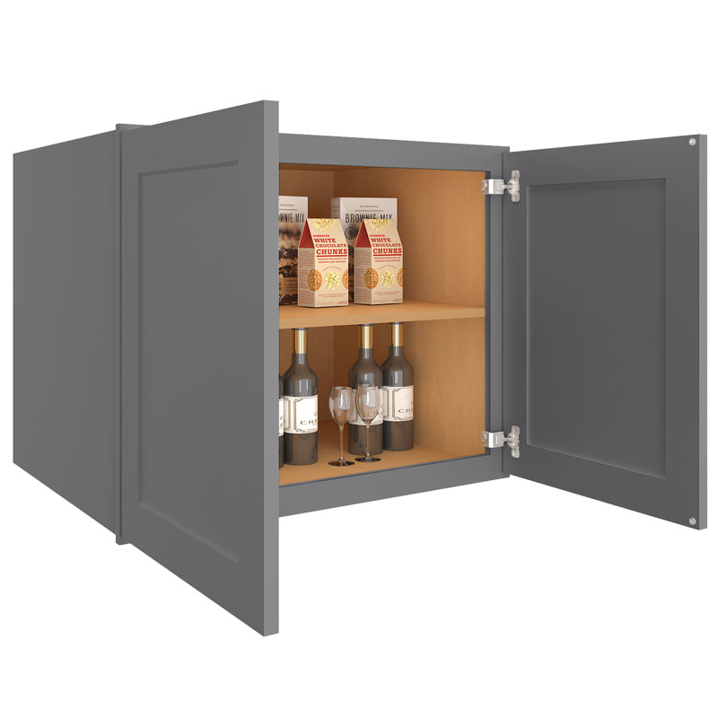 HOMEIBRO Cozy Design, meuble mural standard en contreplaqué, style Shaker, gris Shaker, 91,4 cm (L) x 61 cm (P) x 61 cm (H), à monter soi-même