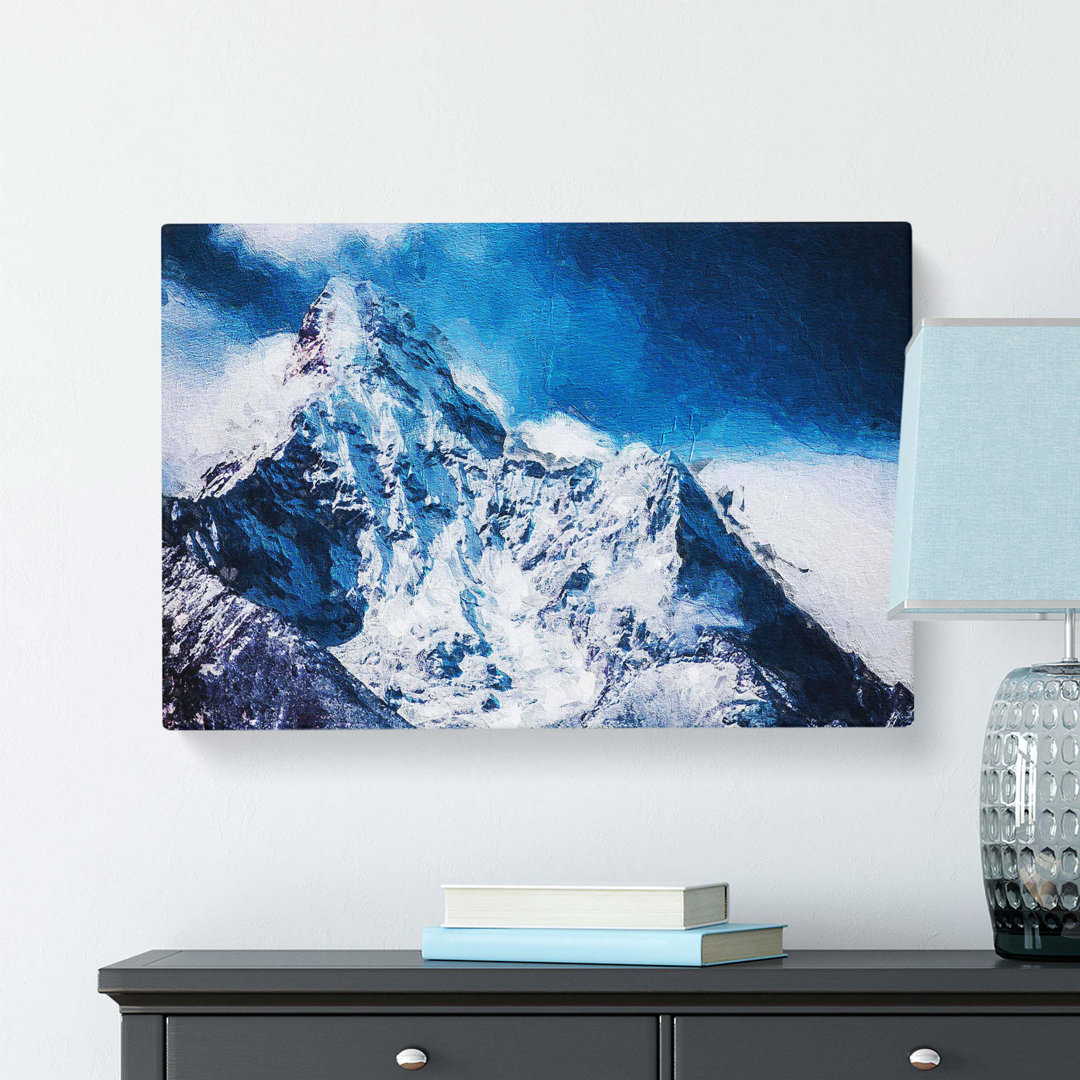 'Ama Dablam Mountain in Nepal' Painting Print on Canvas