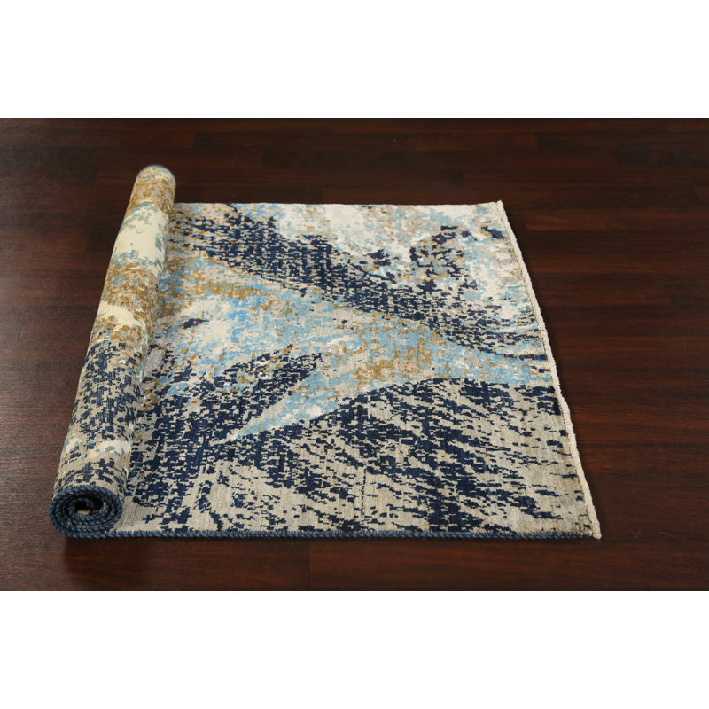 Tapis oriental abstrait artistique moderne 4 x 6