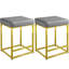 Upholstered Counter Stool with Metal Frame