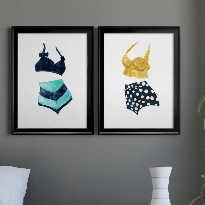 Ensemble de 2 peintures rétro Vintage, Noir, H 18,5 po x l 49 po x P 1,5 po