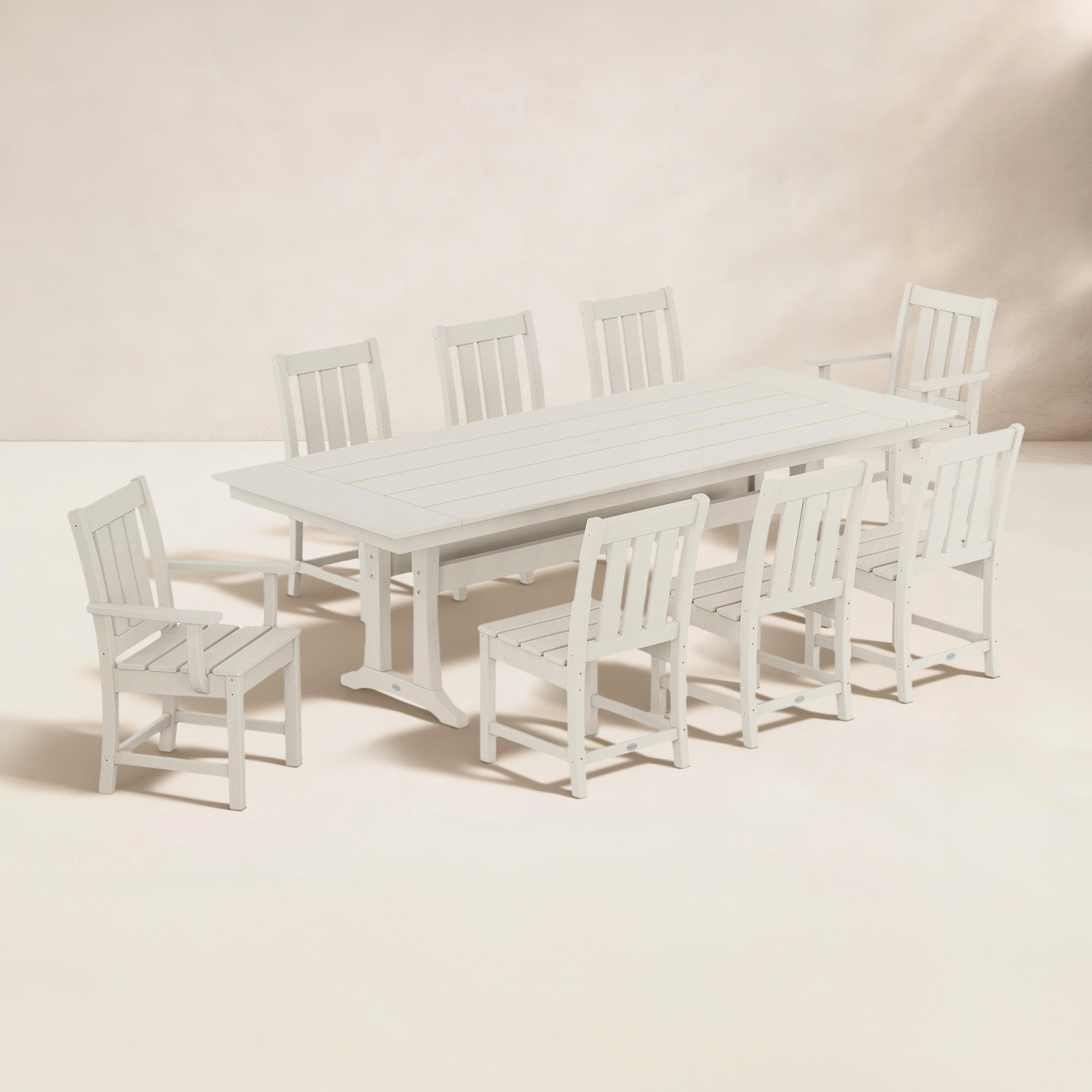 POLYWOOD® Oxford 96" Patio Dining Set, Sand