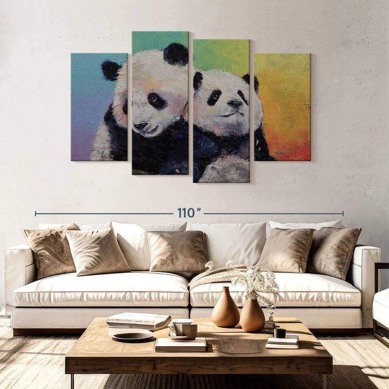 Brampt Panda Hugs, 54" H x 84" W