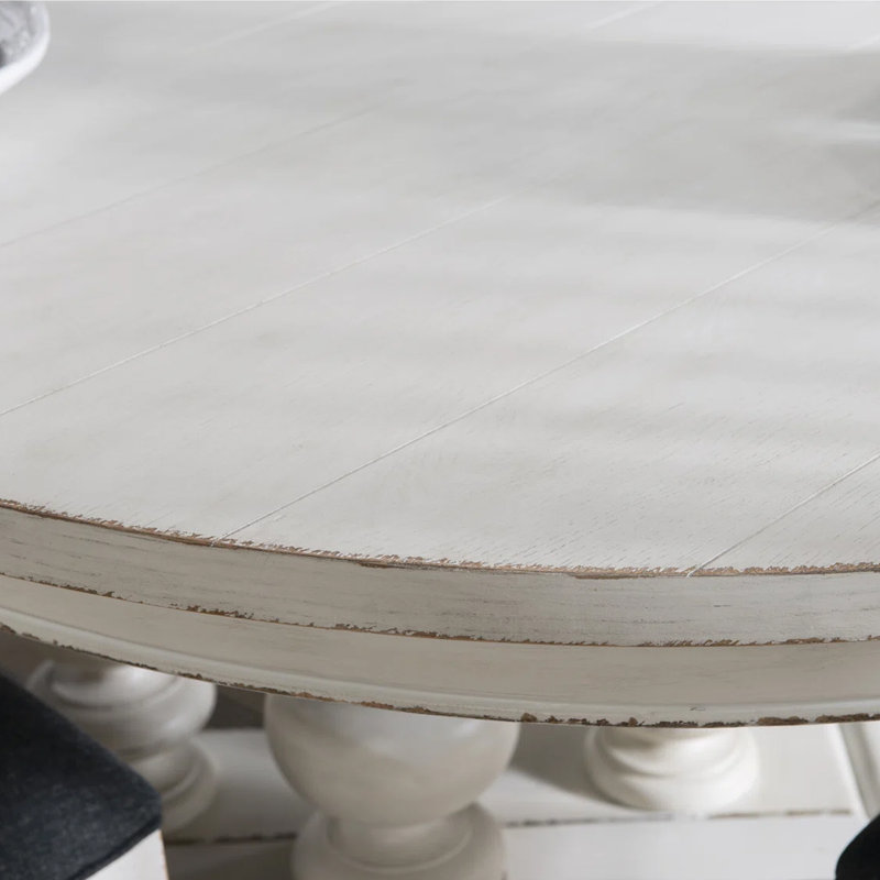6-Person Round Solid Wood Dining Table
