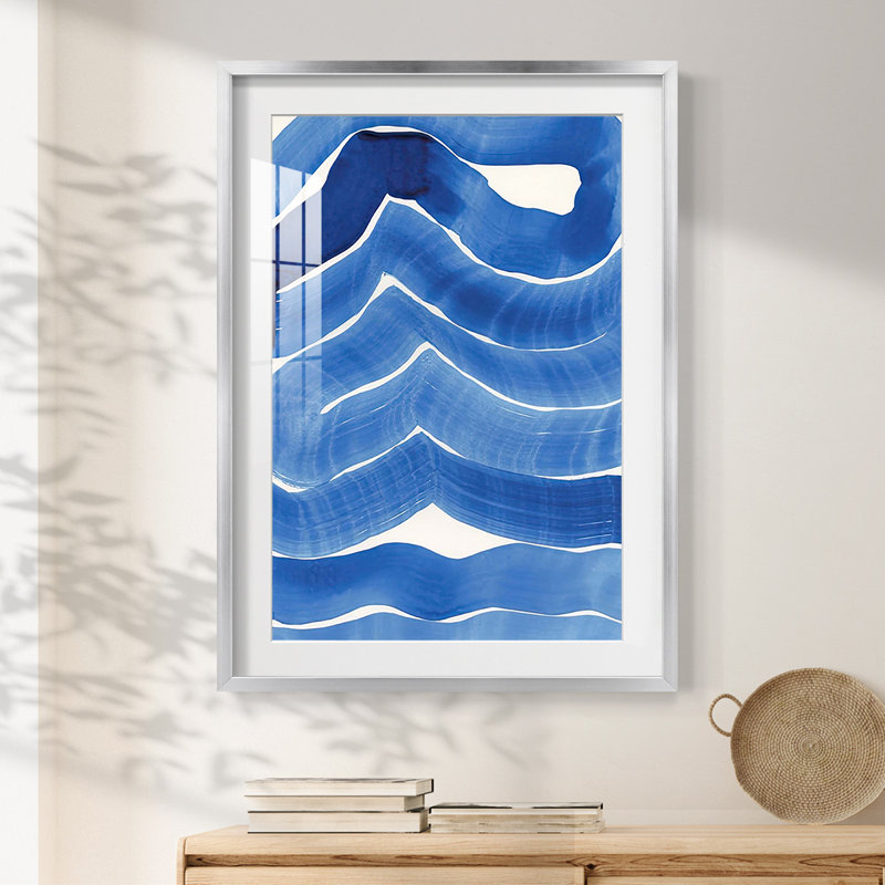 Blue Wiggles I -Framed Print, 25.5" H x 17.5" W, Silver