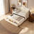 Twin Daybed with Trundle and Storage Drawers, Upholstered Button Tufted Sofa Bed for Guest Rooms-21118998