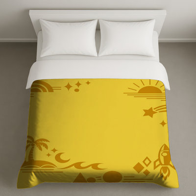 Housses de couette Yellow Beach Rocket Scene