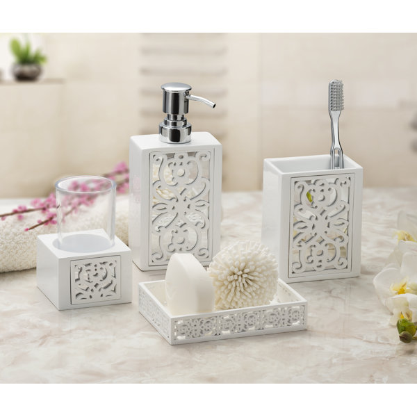 Set Salle De Bain 4 Pièces Creative Scents - Distributeur Savon Et Accessoires