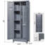 Armoires de rangement en métal durable avec porte verrouillable, grand porte-balai et tablettes réglables pour une utilisation polyvalente dans la cuisine, le garde-manger, le bureau et le garage