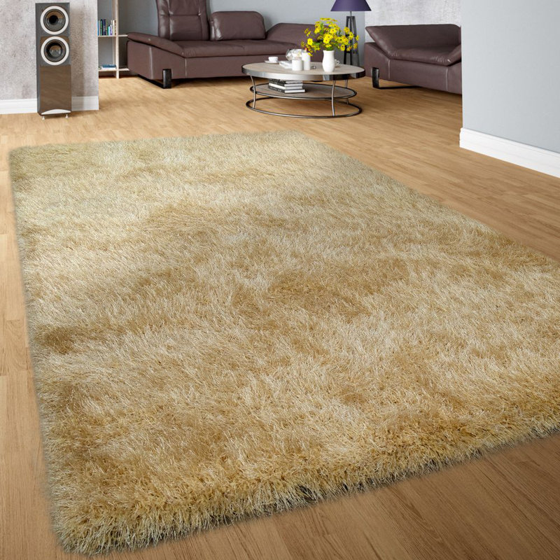 Bardfield Solid Colour Shag Area Rug, Round 120cm