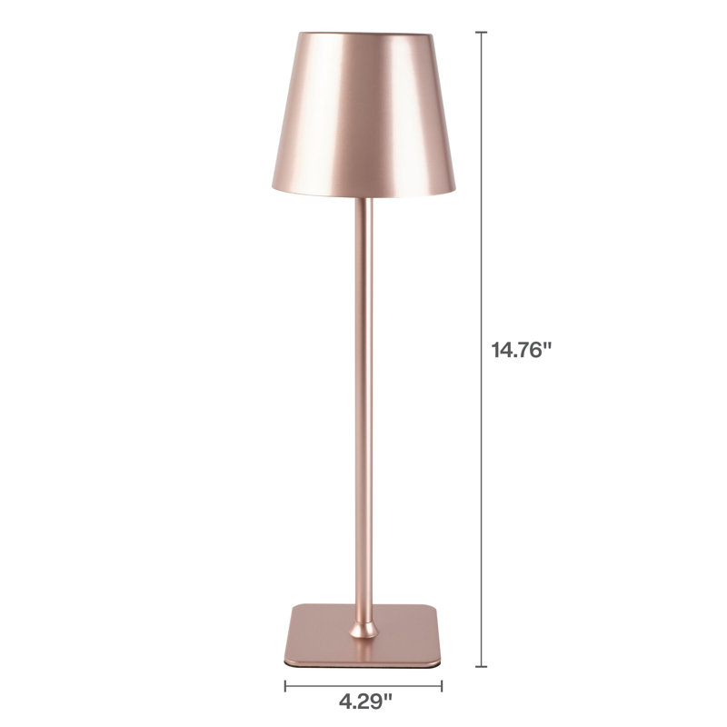 Lampe DEL rechargeable avec abat-jour A, 15 po, Pink, 14.76" H x 4.29" W x 4.29" D