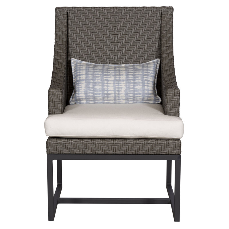Fauteuil d'extérieur avec coussins Michael Weiss Bridgehampton, Bleu marine Tidalwave