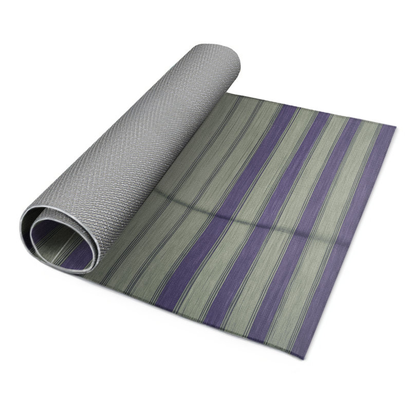 Tapis intérieur / extérieur brun HorizontalStripes, Rectangulaire 3 pi x 5 pi