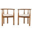 Chaise d'appoint rembourrée en polyester, ensemble de 2, brun classique, style Mid-Century
