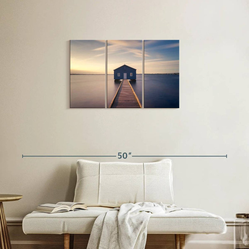 Aletra Perth Blue Nautical House, 20" H x 33" W