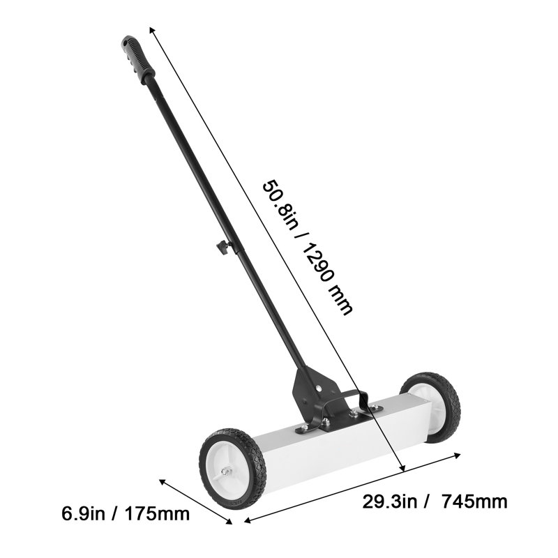 Balayeuse magnétique à roulettes 50Lbs