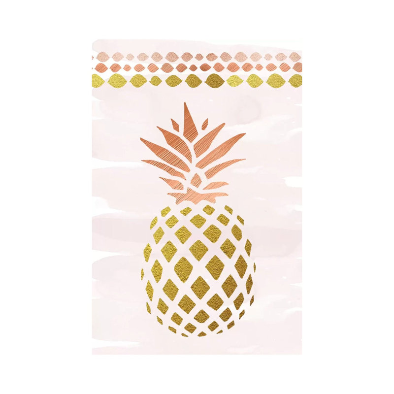 Glam Pineapple by Amanda Murray - Wrapped Canvas Print, 20.32 cm H x 30.48 cm W