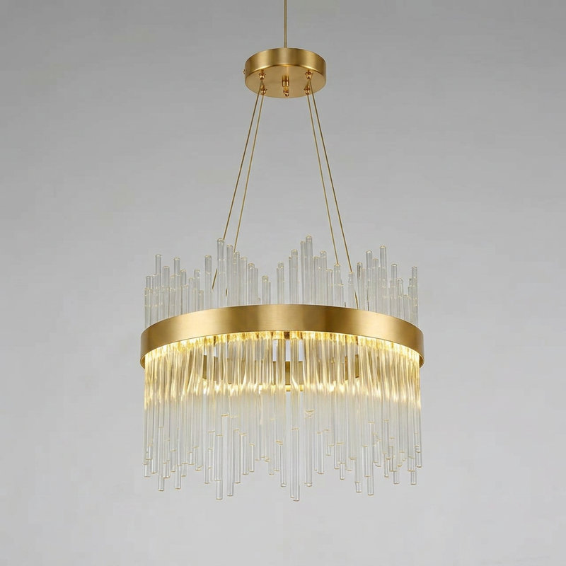 LED Chandelier, Gold, 26cm H x 40cm W x 40cm D, 40 W