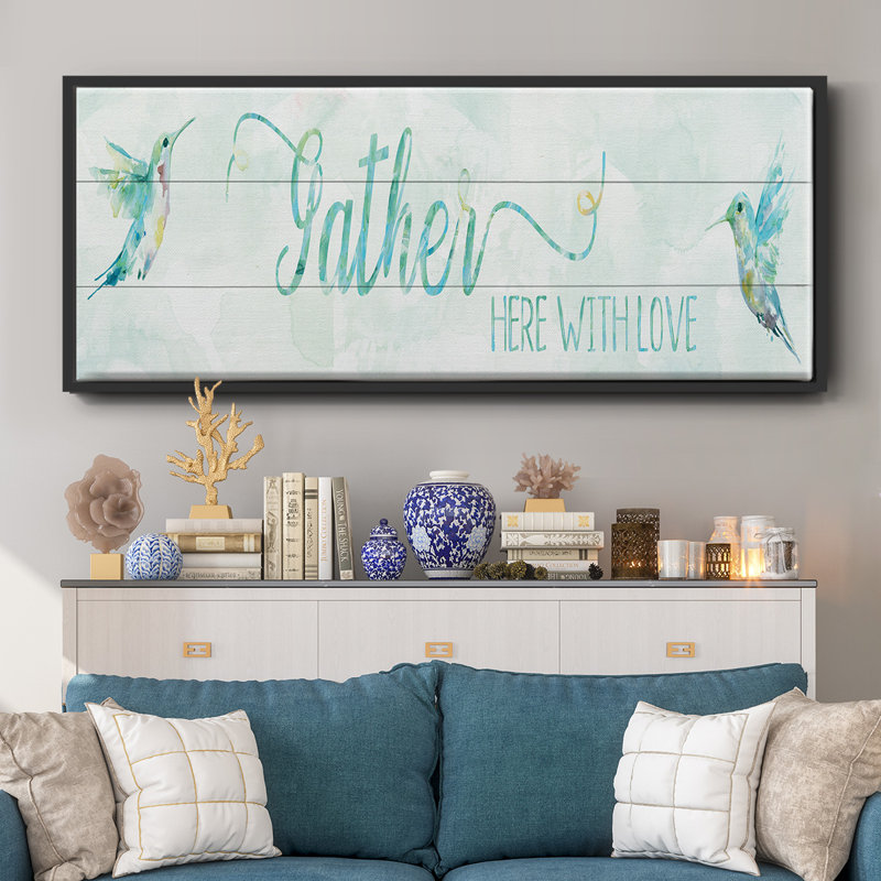 «Gather Here», toile encadrée, H 20 po x l 50 po