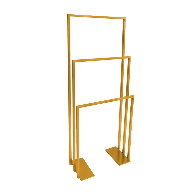 Linea 3 Towel Stand, Brushed Brass