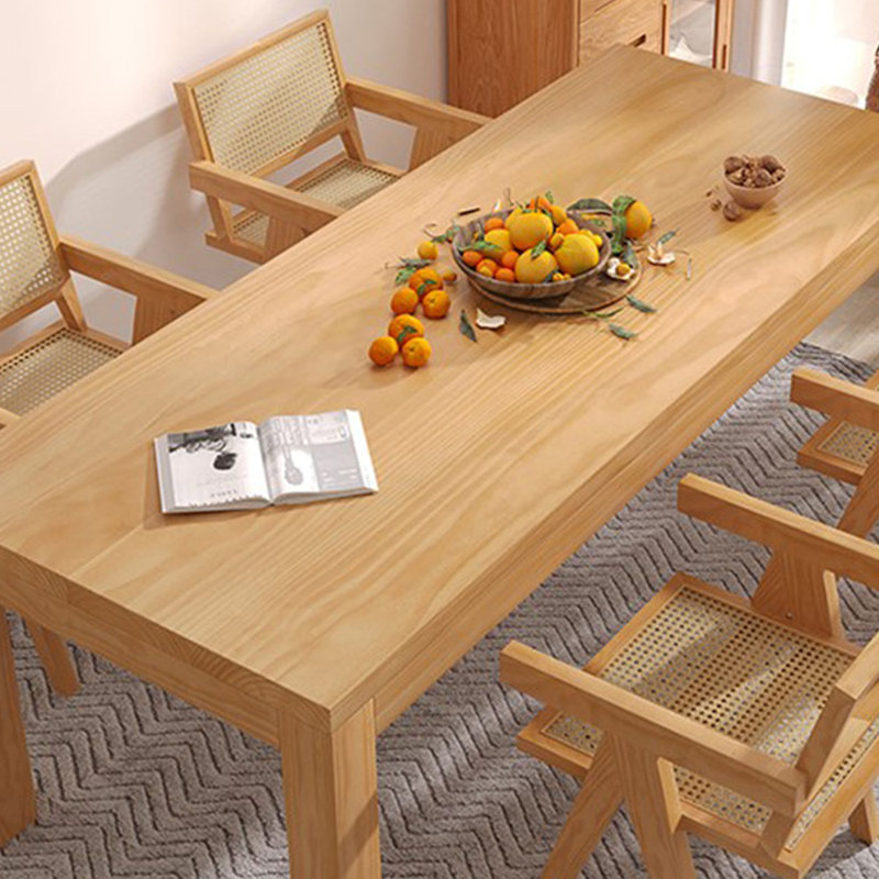 Modern simple solid wood dining table set., 29.5"H x 62.9"L x 27.5"W