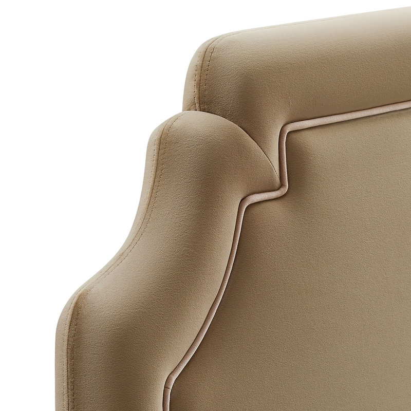 Magnolia Stain-Resistant Performance Velvet Full Size Headboard In Taupe Almond, Taupe Almond, Full