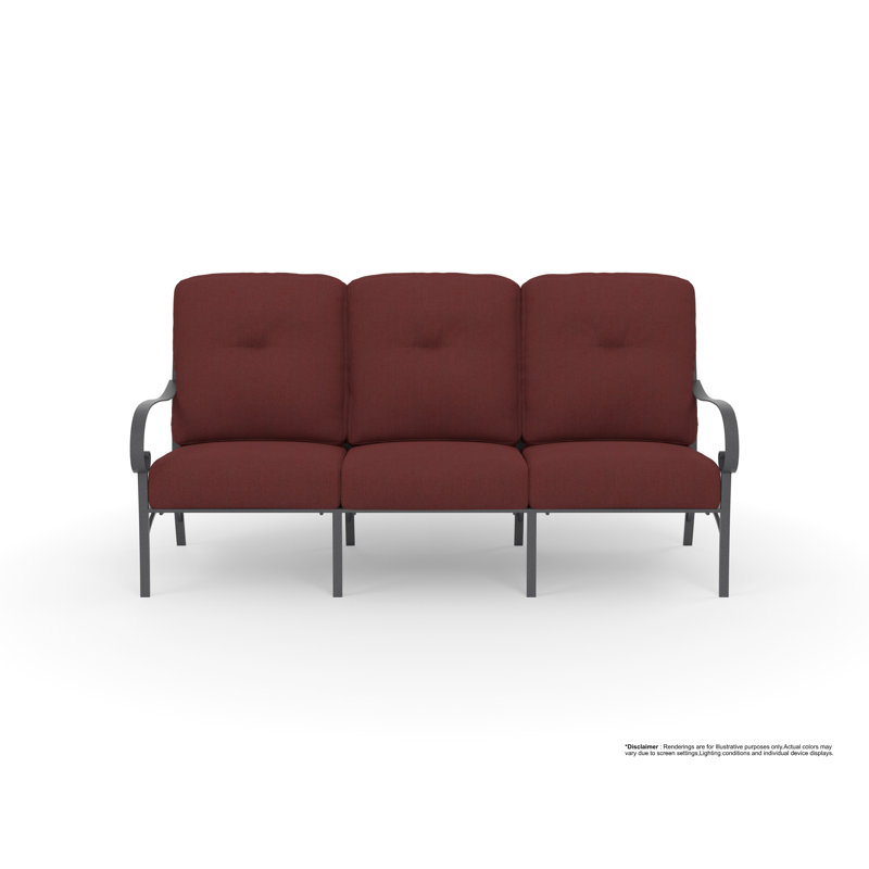 Pasadera Outdoor 3 - Seat Patio Sofa, Trax Burgundy, Graphite