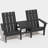Danese 2-Person Outdoor Adirondack Chair Tête-à-Tête Bench Loveseat Built-In Connecting Table-113257817