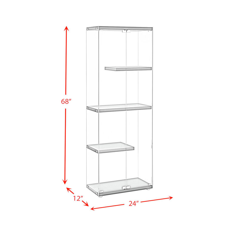 Maxwell Black Glass Lighted Display Cabinet with Magnetic Doors