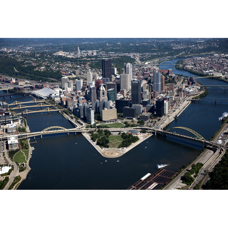 Pittsburgh Skyline - Wrapped Canvas Print, 30cm H x 46cm W