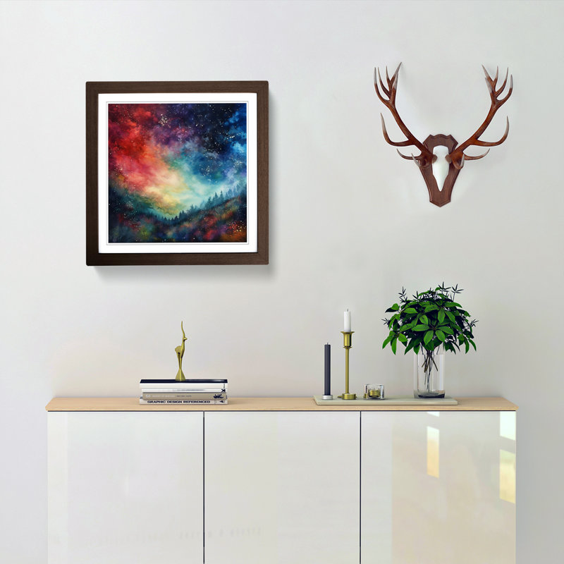 Single Picture Frame Print on Wood, Walnut