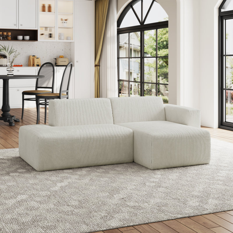 Berlare Modular Corner Sofa, Right Hand Facing, Beige Corduroy