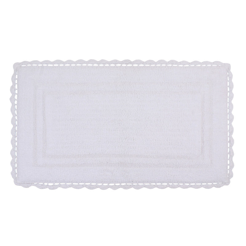 Tapis de bain réversible décontracté 100% coton Casual Elegance Bathmat, Blanc, l 24 po x L 40 po