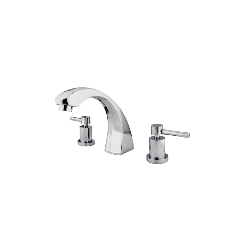 South Beach Double Handle Deck Mounted Roman Tub Faucet, Polished Chrome