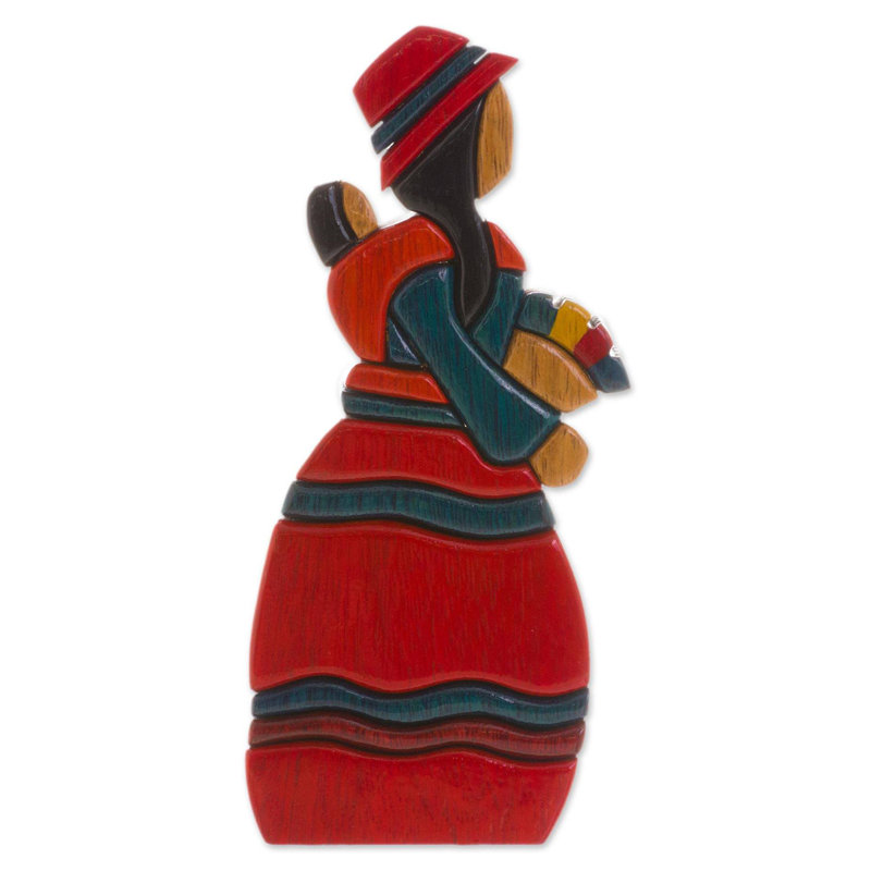 Figurine en bois vendant des fleurs Larchwood