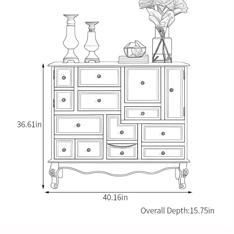 American style simple drawer accent cabinet, Pink