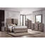 Commode contemporaine 1 pièce à cinq tiroirs avec boutons en métal brun et gris