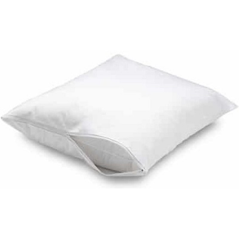 Protège-oreiller rectangulaire uni blanc uni