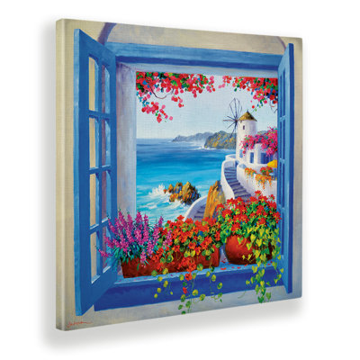 Santorini Song Landscape by Mikki Senkarik - No Frame Print on Plastic / Acrylic