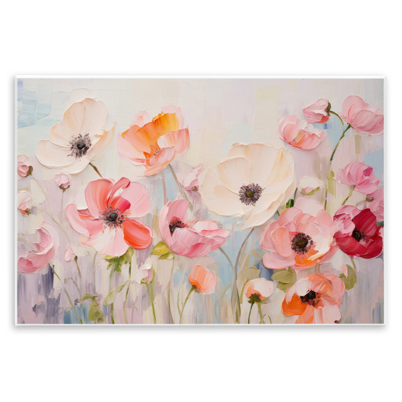 "Pastel Ranunculus Blooms", art mural par Petals Prints Design, H 10 po x l 15 po