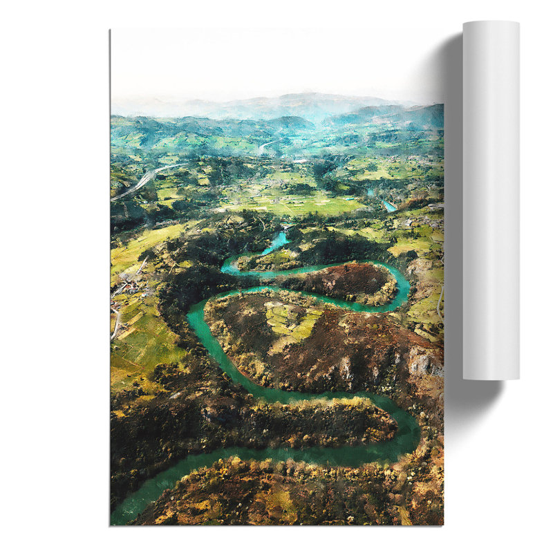 View of Nora in Spain Painting - Frameless Print, 59cm H x 42cm W x 0.1cm D