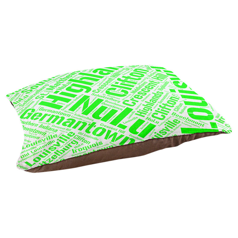 Coussin de chien « districts », Moyen (H 9,5 po x l 28 po x P 18 po), Vert, Louisville