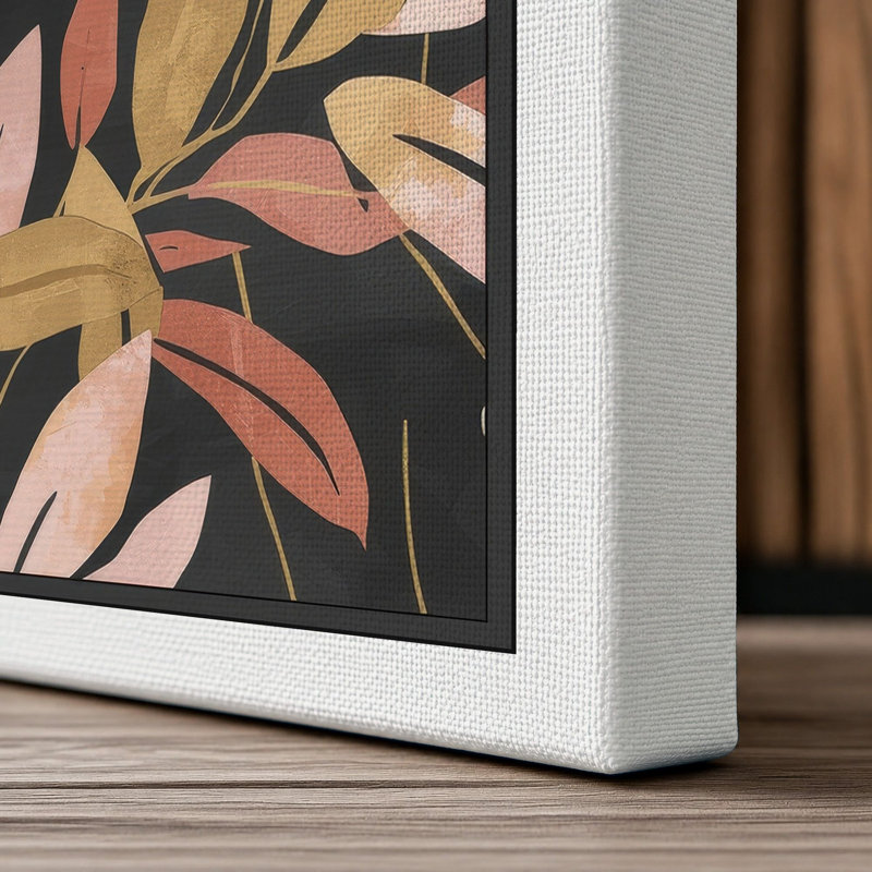 Garden Pattern Botanical - Wrapped Canvas, 36x24 - 91.4 x 61.0 cm, White Border