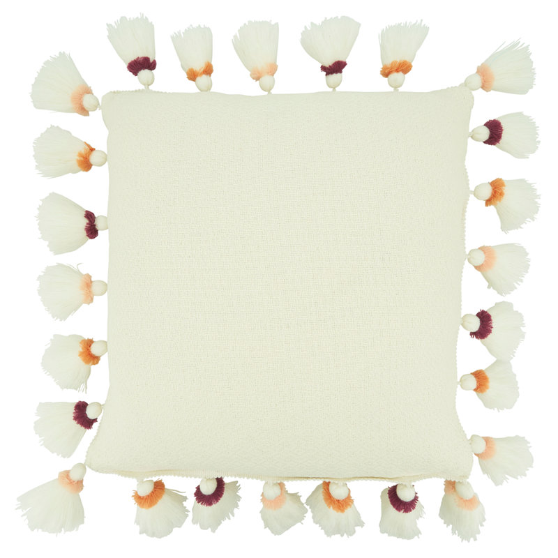 Coussin décoratif délicat en coton tissé texturé bleu sarcelle 18 po x 18 po Tho, Sarcelle