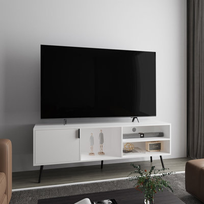 Meuble télé, 1 porte, 3 tablettes