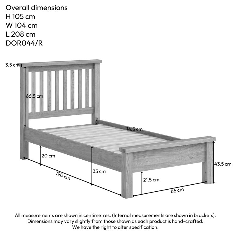 Dover Solid + Manufactured Wood Bed, Single (3')