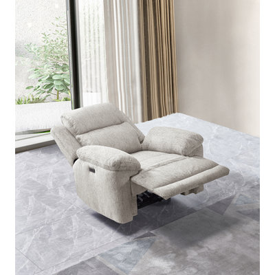 Callendale 43.3"W Upholstered Power Recliner Chair With USB & Type-C Charging